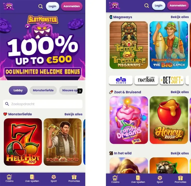 Slotmonster Casino op mobiel